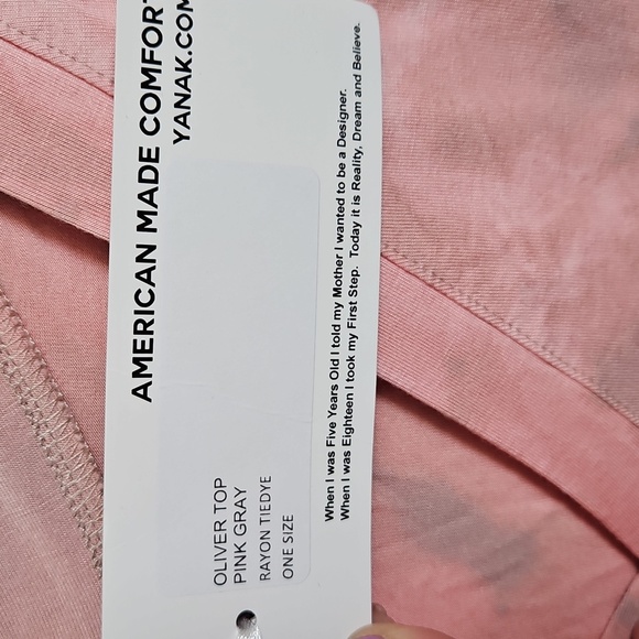 Yana K Oliver Women's Pink/Gray Tie Dye Top One Size - Picture 3 of 6